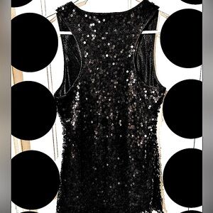 Sequin Black Sleeveless Top